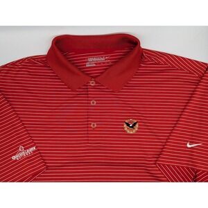 Nike Golf Polo Mens XXL Shirt Tour Performance Red White‎ Stripes Eagle LOGOS